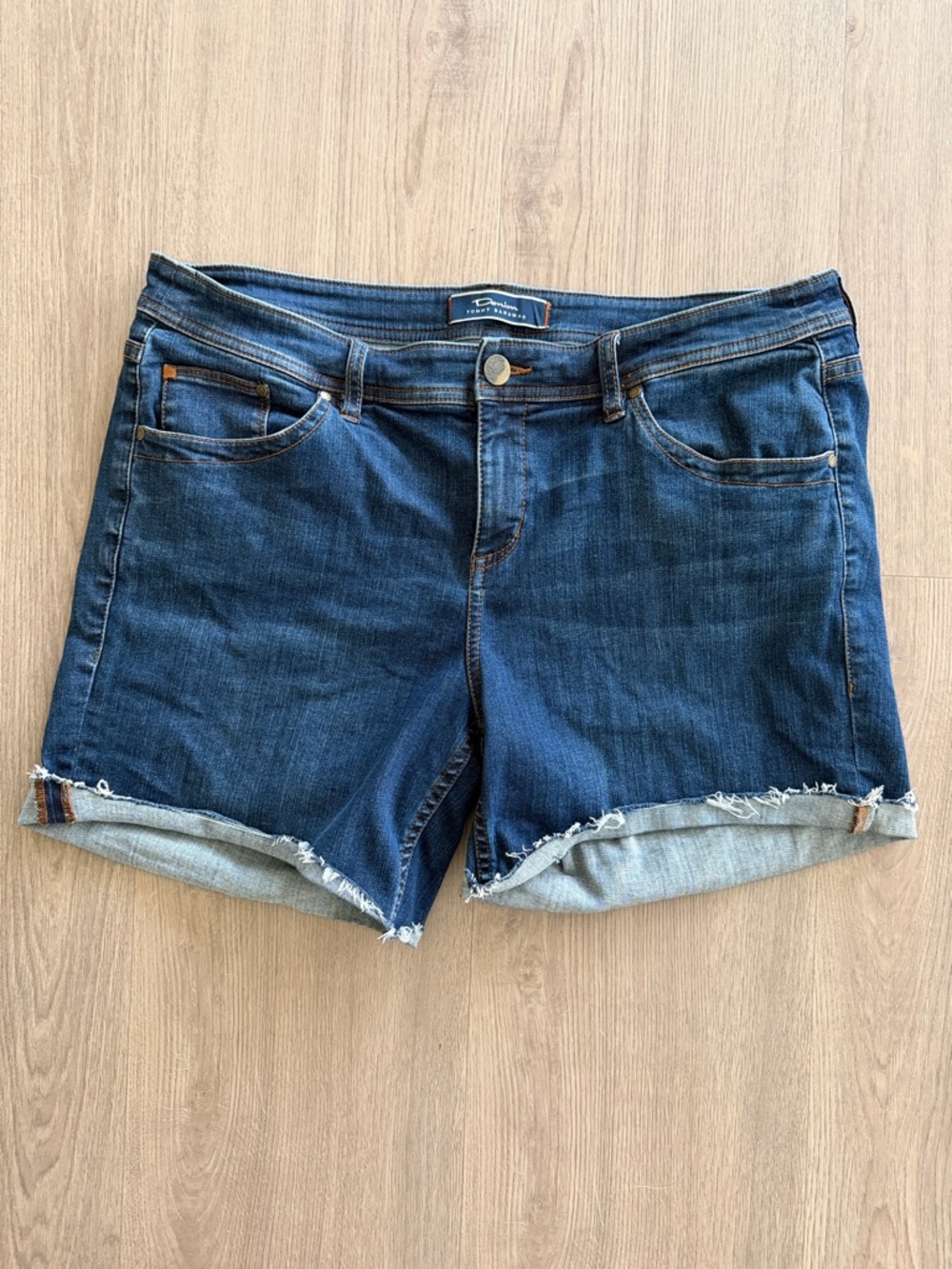 Tommy Bahama Dark Blue Rolled Hem Denim Shorts